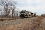 NS 4575 leading a train down the siding at MP 113